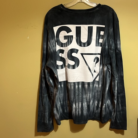 026 GUESS Men's Tie-Dye Long Sleeve Tee - Logo - XL - Picture 5 of 7